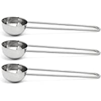 com-four® Cuchara dosificadora de café de 3 piezas con mango de alambre de acero inoxidable- cuchara dosificadora
